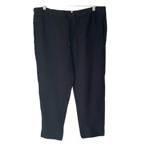 South Street Linen Black Linen Pull On Crop Pants Size 1‎ Made USA